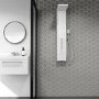 White Marble Effect Thermostatic  Tower Shower with Square Hand Shower - Luni