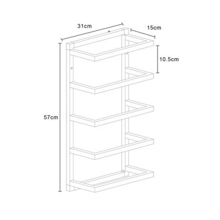 GRADE A1 - Chrome 5 tier wall mounted towel rack
