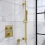 Brushed Brass Round Adjustable Height Slide Rail Kit with Hand Shower - Vance