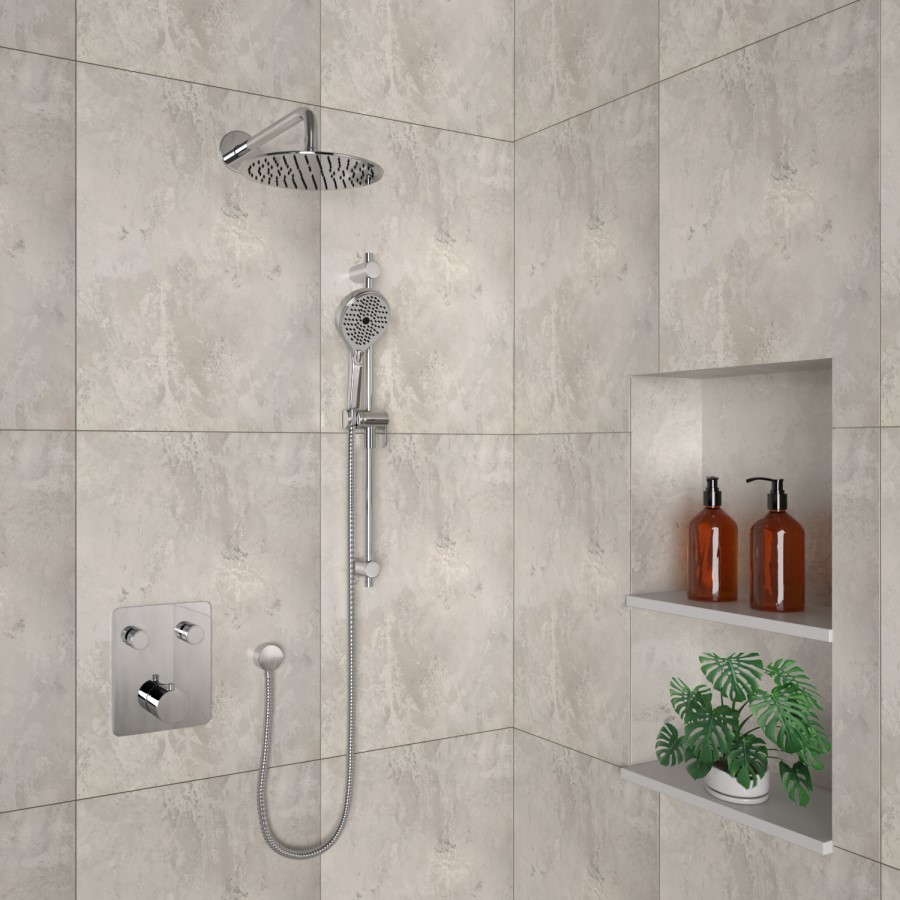 GRADE A1 - Chrome Push Button 2 Function Shower - Vance