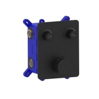 Black 2 Outlet Concealed Thermostatic Shower Valve with 2 Function Push Button - Vance Black 2 Outlet Concealed Thermostatic Shower Valve with 2 Function Push Button - Vance