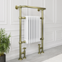 ONLY OPENED - Brass and White Heated Towel Rail Radiator 952 x 659mm - Regent