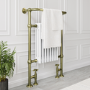 ONLY OPENED - Brass and White Heated Towel Rail Radiator 952 x 659mm - Regent