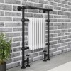 White and Black Traditional Column Radiator with Towel Rail 952 x 659mm - Regent