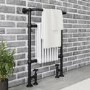 GRADE A1 - Black and White Heated Towel Rail Radiator 952 x 659mm - Regent