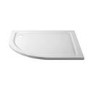 900x760mm Left Hand Offset Quadrant Shower Tray 45mm - White Acrylic Stone Resin - Pearl