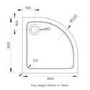 900x900mm White Acrylic Capped Stone Resin Quadrant Shower Tray - Pearl