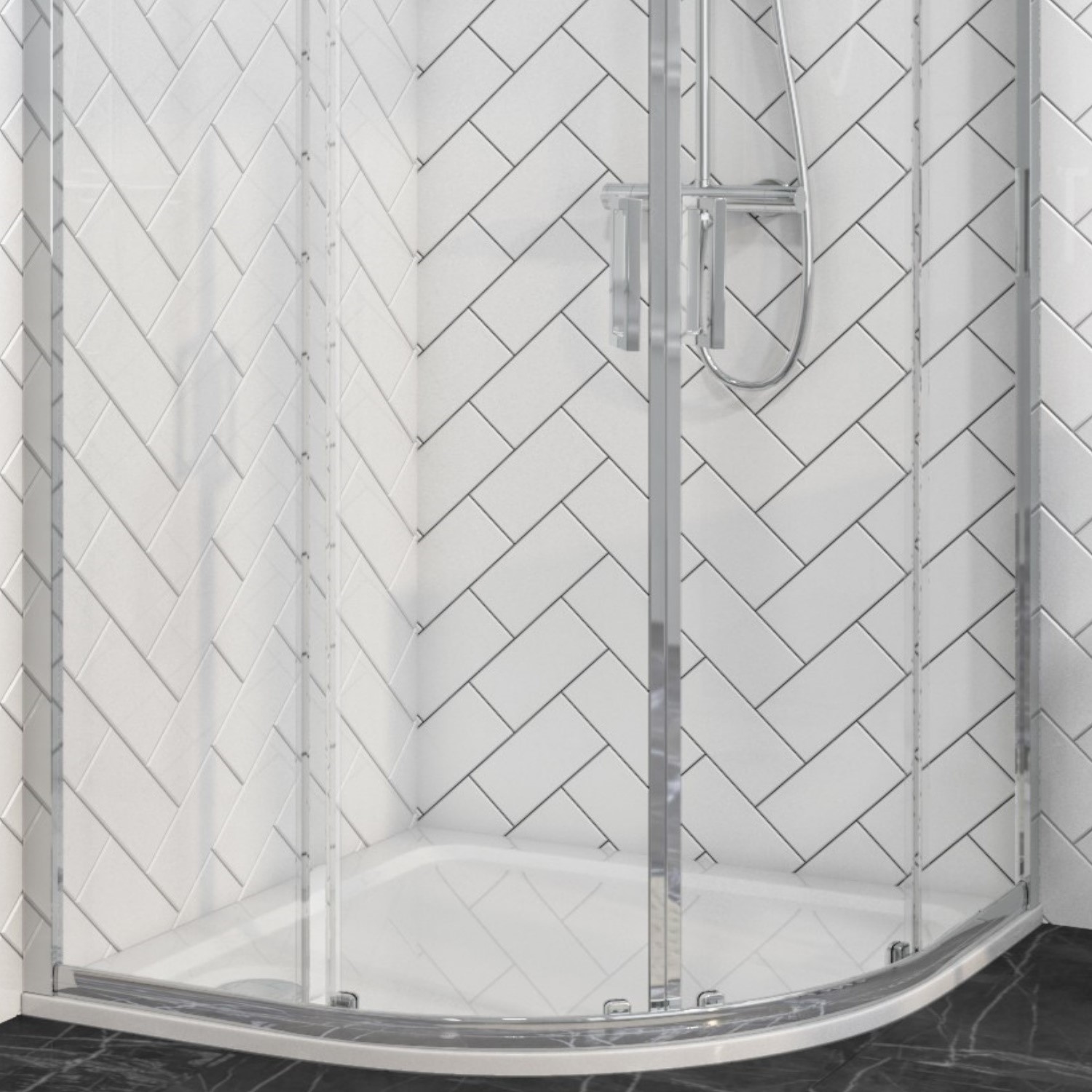 900mm Stone Resin Quadrant Shower Tray Pearl Better Bathrooms