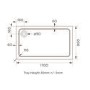 1700x800mm Rectangular Shower Tray - White Acrylic Stone Resin - Pearl