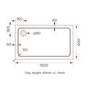 1500x800mm Rectangular Shower Tray 45mm - White Stone Resin - Pearl