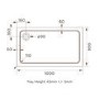 GRADE A1 - Rectangle stone resin white shower tray 1000 X 800