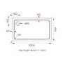 GRADE A2 - 1000x700mm Stone Resin Rectangular Shower Tray - Pearl 