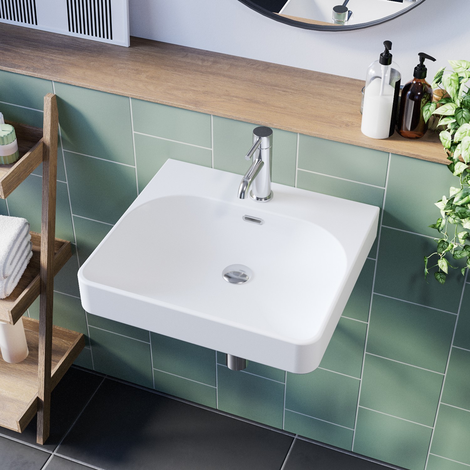 Square Wall Hung Basin 500mm Andros Better Bathrooms
