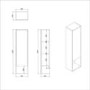 Single Door White Wall Mounted Tall Bathroom Cabinet 350 x 1250mm - Lugo