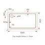 1500x900mm Rectangular Shower Tray - White Acrylic Stone Resin - Pearl