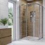GRADE A1 - 1200x800mm Stone Resin Right Hand Offset Quadrant Shower Tray - Pearl