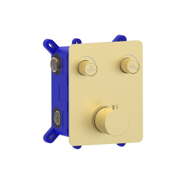 GRADE A1 - Brushed Gold Push Button 2 Function Shower Valve - Vance