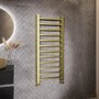GRADE A2 - Brass Heated Towel Rail Radiator 1200 x 500mm - Sonoran