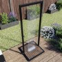 GRADE A1 - Black Outdoor Shower with Wood Effect Base - Zen