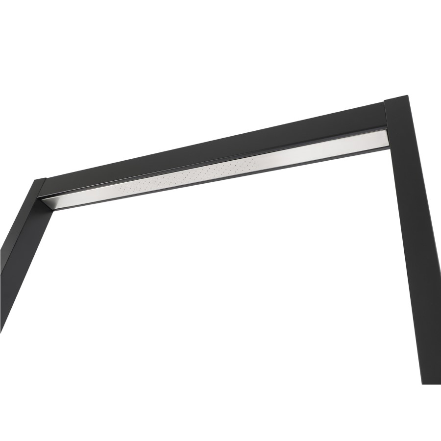 GRADE A1 - Black Outdoor Shower with Wood Effect Base - Zen