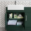GRADE A2 - 1200mm Green Toilet and Sink Unit with Marble Worktop and Chrome Fittings - Coniston