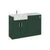 GRADE A2 - 1200mm Green Toilet and Sink Unit with Marble Worktop and Chrome Fittings - Coniston
