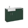GRADE A2 - 1200mm Green Toilet and Sink Unit with Marble Worktop and Chrome Fittings - Coniston