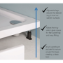 95mm High Riser Kit Pack for 760mm Width Shower Trays - White