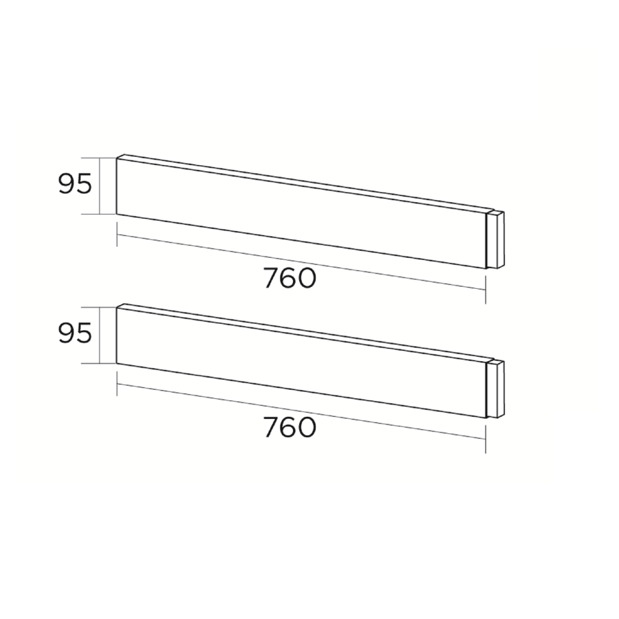 95mm High Riser Kit Pack for 760mm Width Shower Trays - White