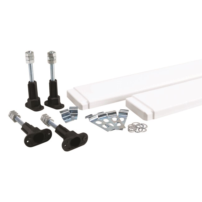 GRADE A1 - Offset Quads Leg & Panel Shower Tray Riser Kit Pack - White