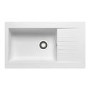 Single Bowl Inset White Composite Kitchen Sink with Reversible Drainer - Essence Amelia