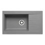 Single Bowl Inset Grey Composite Kitchen Sink with Reversible Drainer - Essence Amelia