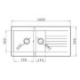 ONLY OPENED - 1.5 Bowl White Composite Kitchen Sink with Reversible Drainer - Essence Amelia