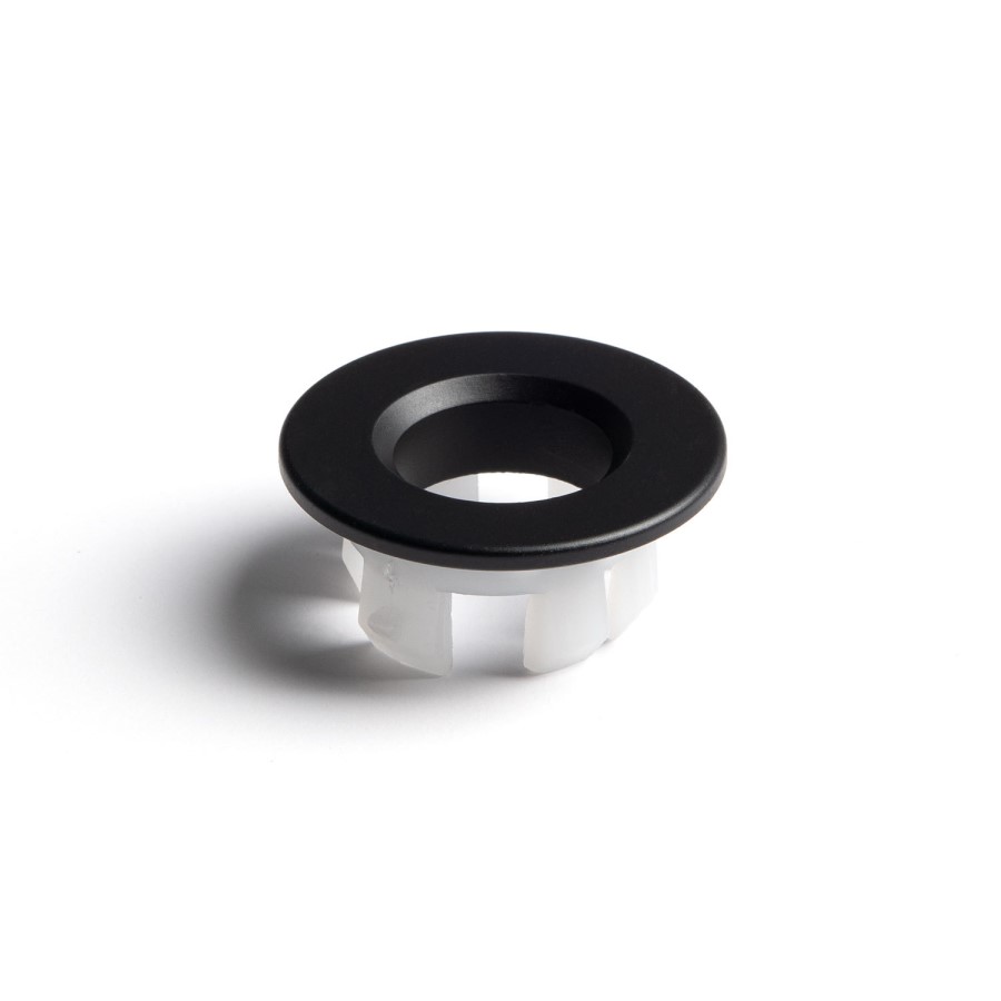 Matt Black Round Basin Overflow Cover - Ashford