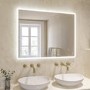 GRADE A1 - Rectangular LED Bathroom Mirror with Demister 900 x 700mm - Ariel