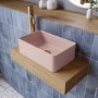 Matt Pink Rectangular Countertop Basin - Vida