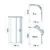 Offset Sliding Door Quadrant Enclosure 900 x 760mm - 6mm Glass - Aquafloe Range