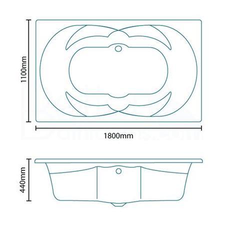Loreto 1800 x 1100 11 Jet Whirlpool Bath