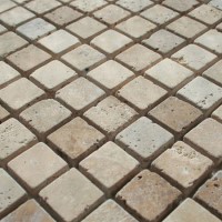Antique White & Brown Tumbled Wall/Floor Mosaic