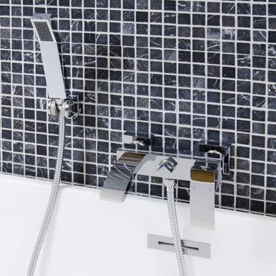 Thorus Black Wall/Floor Mosaic Tile