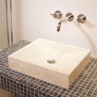 Cube Travertine Stone Basin