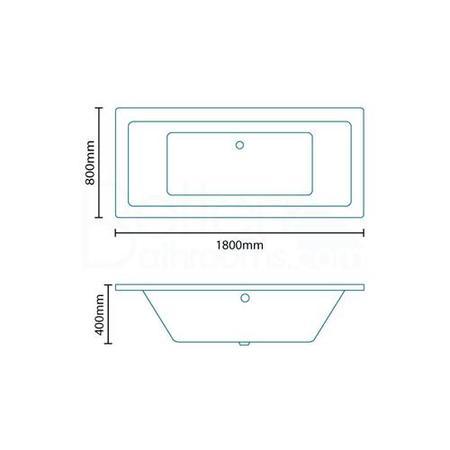 1800 x 800 Zenith 11 Jet Whirlpool Bath