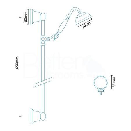 Traditional Slider Shower Rail Kit