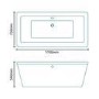 Cube 1700 x 750 Freestanding Bath