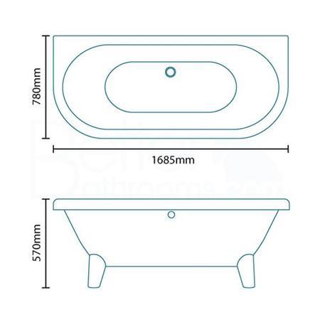 Dee 1685 x 780 Freestanding Bath