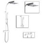 Veto Square Shower with Rigid Riser and Slide Kit