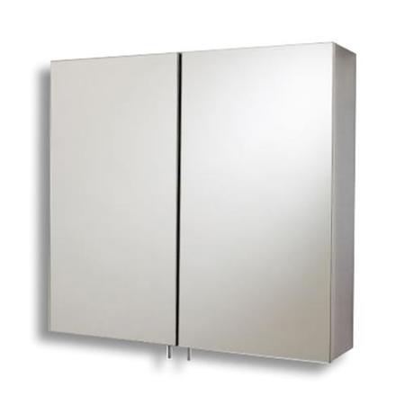 600mm Wall Hung Mirrored Cabinet - Stainless Steel Double Door Unit