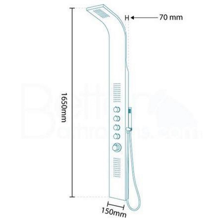 Thermostatic Shower Tower Panel - AquaDuo Range