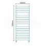 Beta Heat 1300 x 500mm Flat Chrome Heated Towel Rail