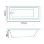Quatro 1670 x 700 6 Jet Whirlpool Bath